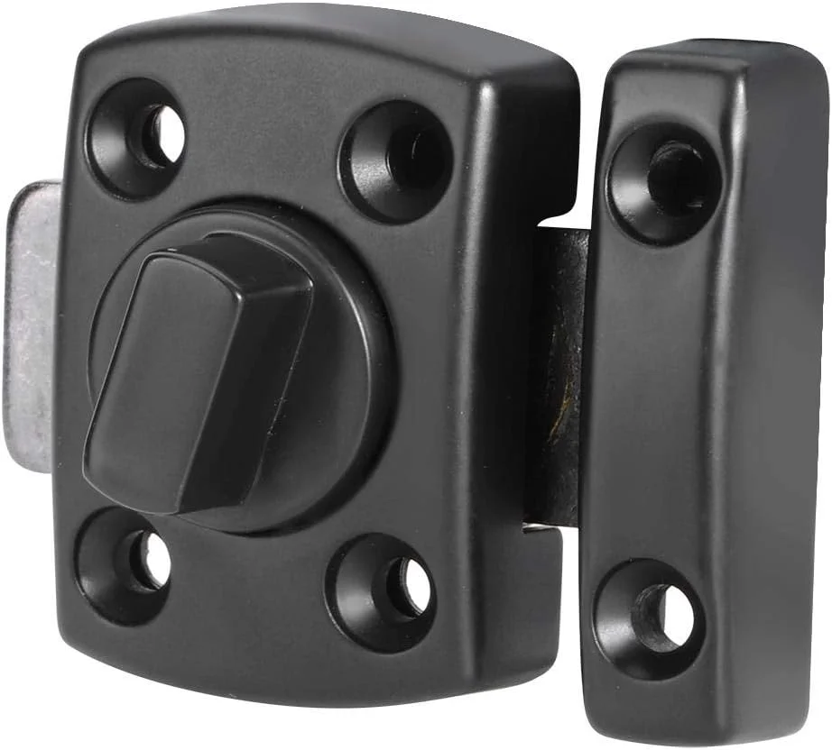 قفل چرخشی زبانه ای، قفل درب ایمنی ضخیم خانگی، قفل کشویی آلیاژ روی ضد سرقت برای درب پنجره کابینت مشکی