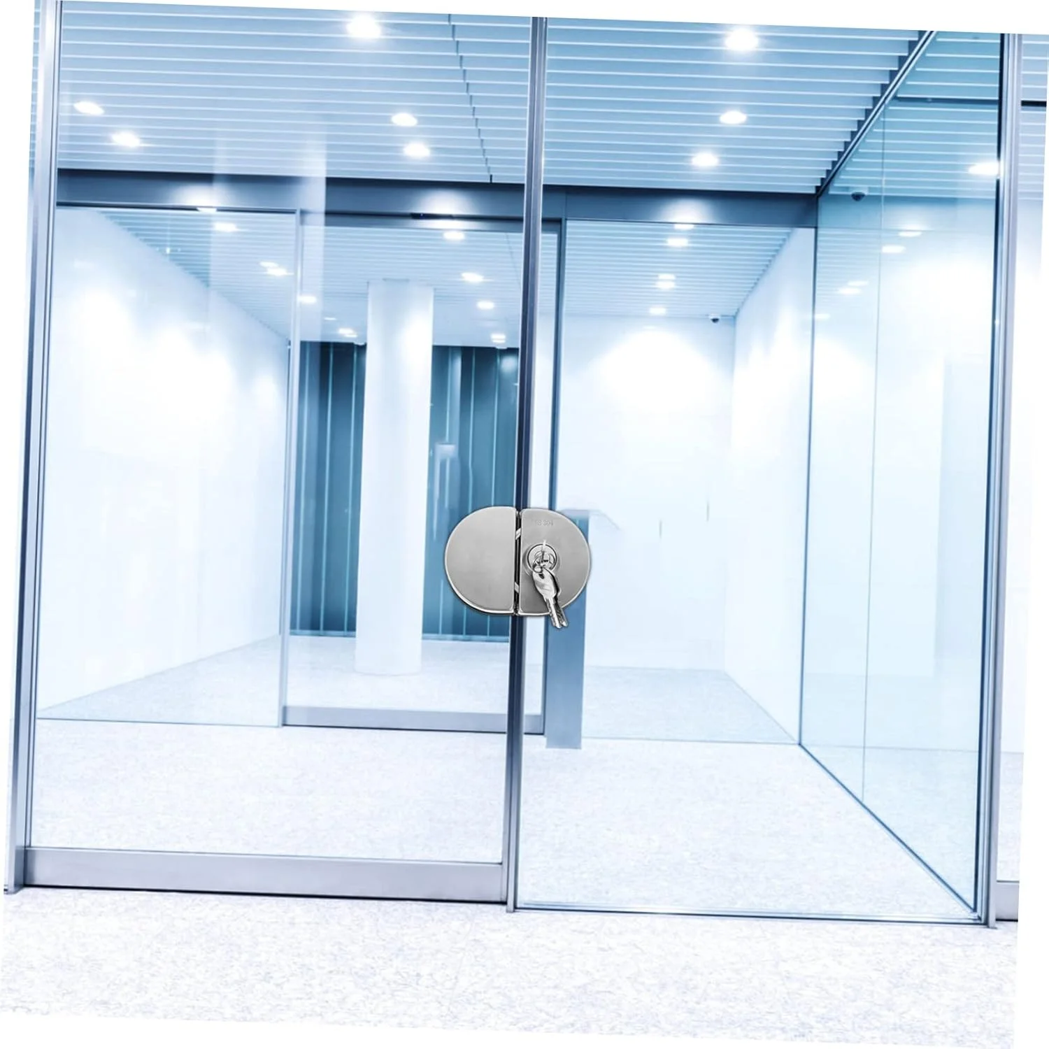 قفل شیشه ای نیم گرد دو درب LANUOP، قفل ایمنی ویترین، قفل درب شیشه ای سنگین، قفل درب دوش، قفل محافظ درب کشویی، قفل ویترین شیشه ای، قفل ضد سرقت (2 عدد)