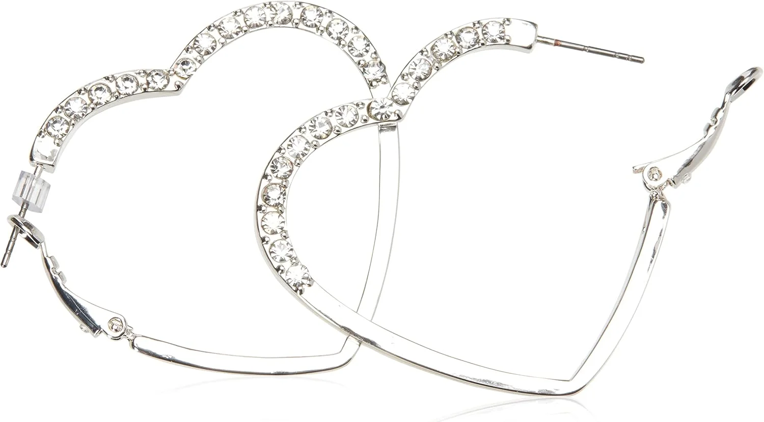 گوشواره های حلقه ای بدون کلاچ طرح قلب گس، سایز واحد، کریستال، کریستال گوشواره های حلقه ای بدون کلاچ طرح قلب گس، سایز واحد، کریستال، کریستال