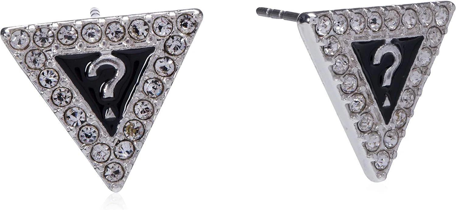 گوشواره های میخی نقره ای طرح قلب، 4G و مثلثی "Basic" از GUESS