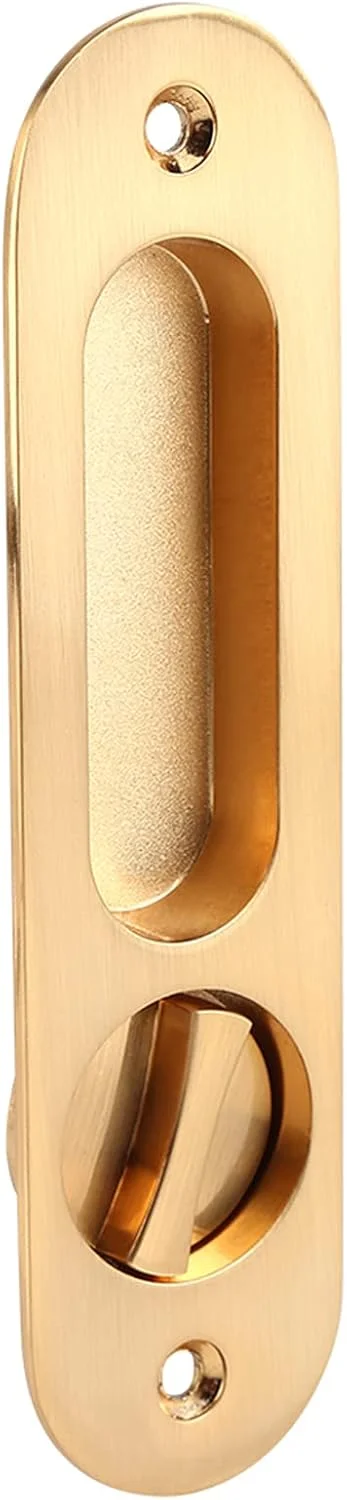 قفل درب چوبی JVAYJH، سخت افزار درب انبار با روکش آبکاری، دستگیره آلیاژ آلومینیوم ضد سرقت برای درب انبار (طلایی)