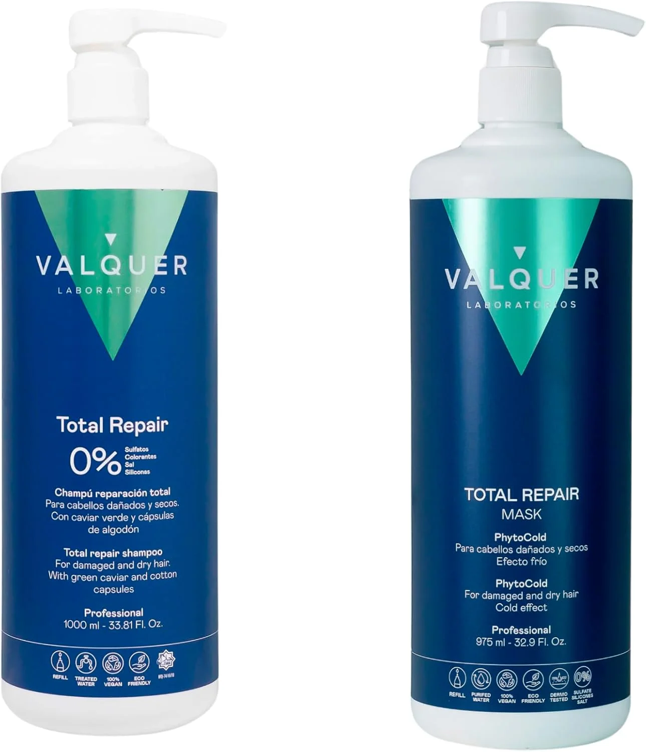 مجموعه شامپو و ماسک ترمیم کننده کامل مو والکر، ترمیم کننده، نرم کننده و حالت دهنده موهای آسیب دیده و خشک، مرطوب کننده قوی با ویتامین E و پنبه 1 لیتر + 975 میلی لیتر