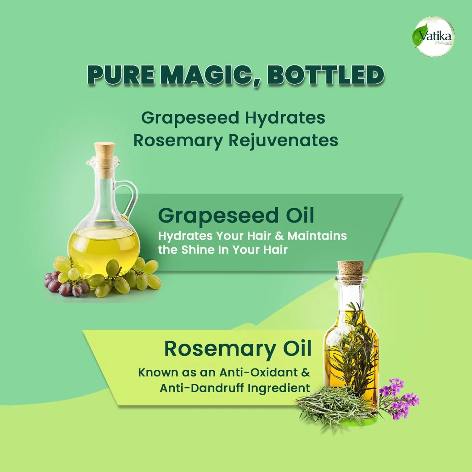 شامپو محافظ رنگ مو آبرسان Vatika Naturals 2x400ml | درخشش و ماندگاری رنگ مو تا 30 بار شستشو | حاوی روغن هسته انگور و رزماری | مناسب موهای رنگ شده | بسته اقتصادی