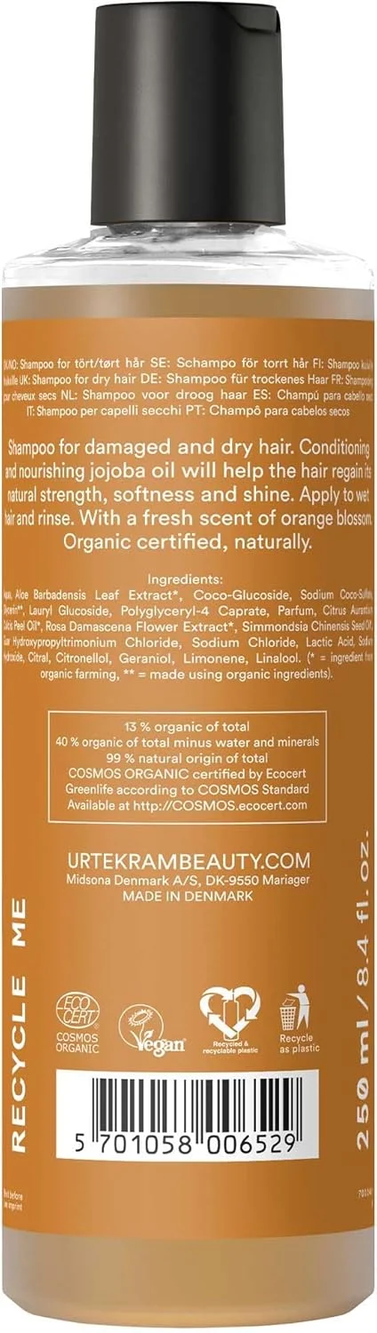 شامپو ترمیم کننده موهای آسیب دیده اورتکرام با رایحه شکوفه پرتقال و روغن جوجوبا، 250 میلی لیتر - 100% ارگانیک | تغذیه کننده و ترمیم کننده موهای خشک و آسیب دیده | وگان شامپو ترمیم کننده موهای آسیب دیده اورتکرام با رایحه شکوفه پرتقال و روغن جوجوبا، 250 میلی لیتر - 100% ارگانیک | تغذیه کننده و ترمیم کننده موهای خشک و آسیب دیده | وگان