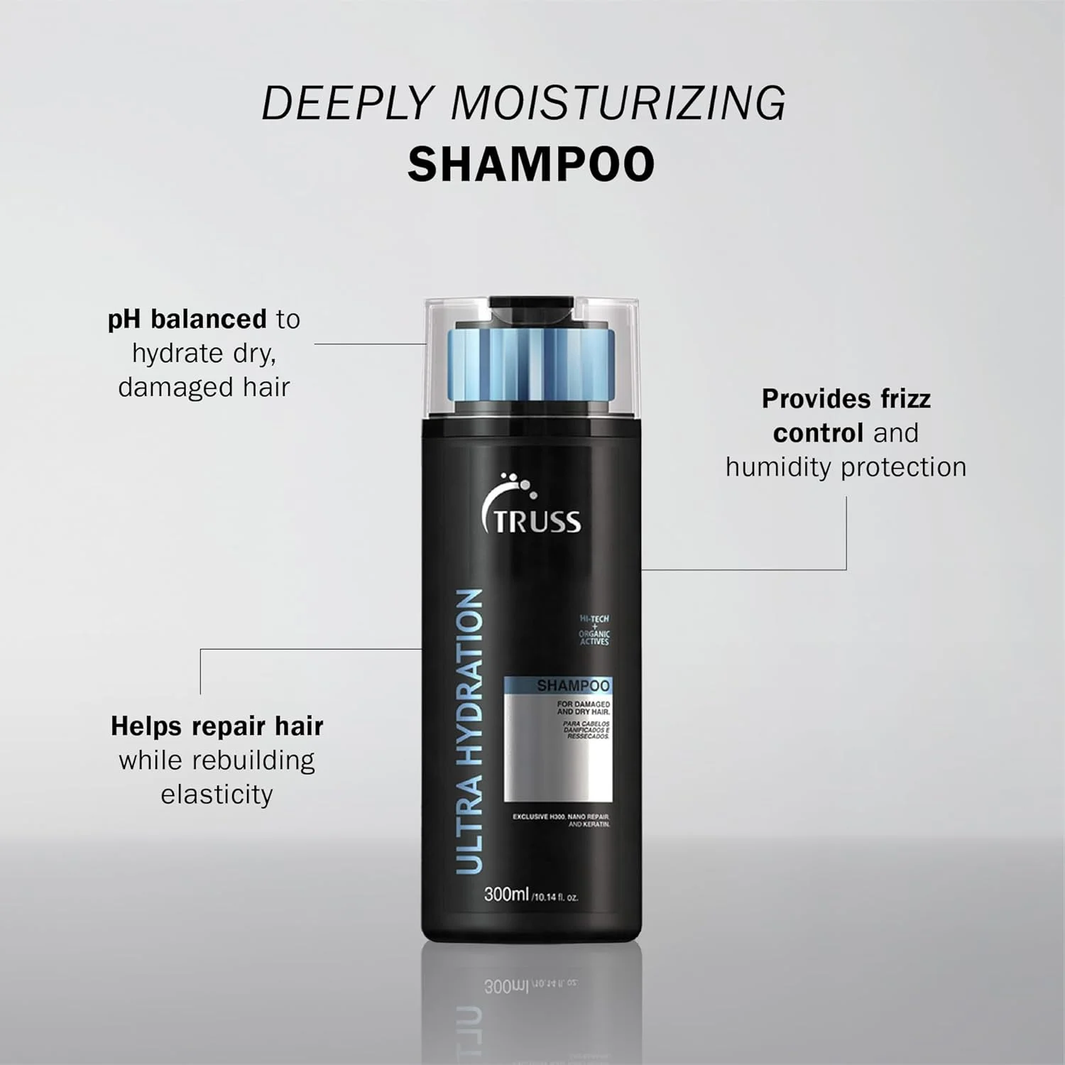 شامپو آبرسان فوق العاده تروس، مواد فعال ارگانیک با فناوری پیشرفته برای موهای آسیب دیده و خشک، 300 میلی لیتر، 11 عدد