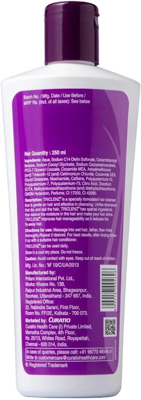شامپو پاک کننده مو تریکلنز / شامپو بدون سولفات برای موهای ضخیم تر و پرپشت تر، 250 میلی لیتر شامپو پاک کننده مو تریکلنز / شامپو بدون سولفات برای موهای ضخیم تر و پرپشت تر، 250 میلی لیتر