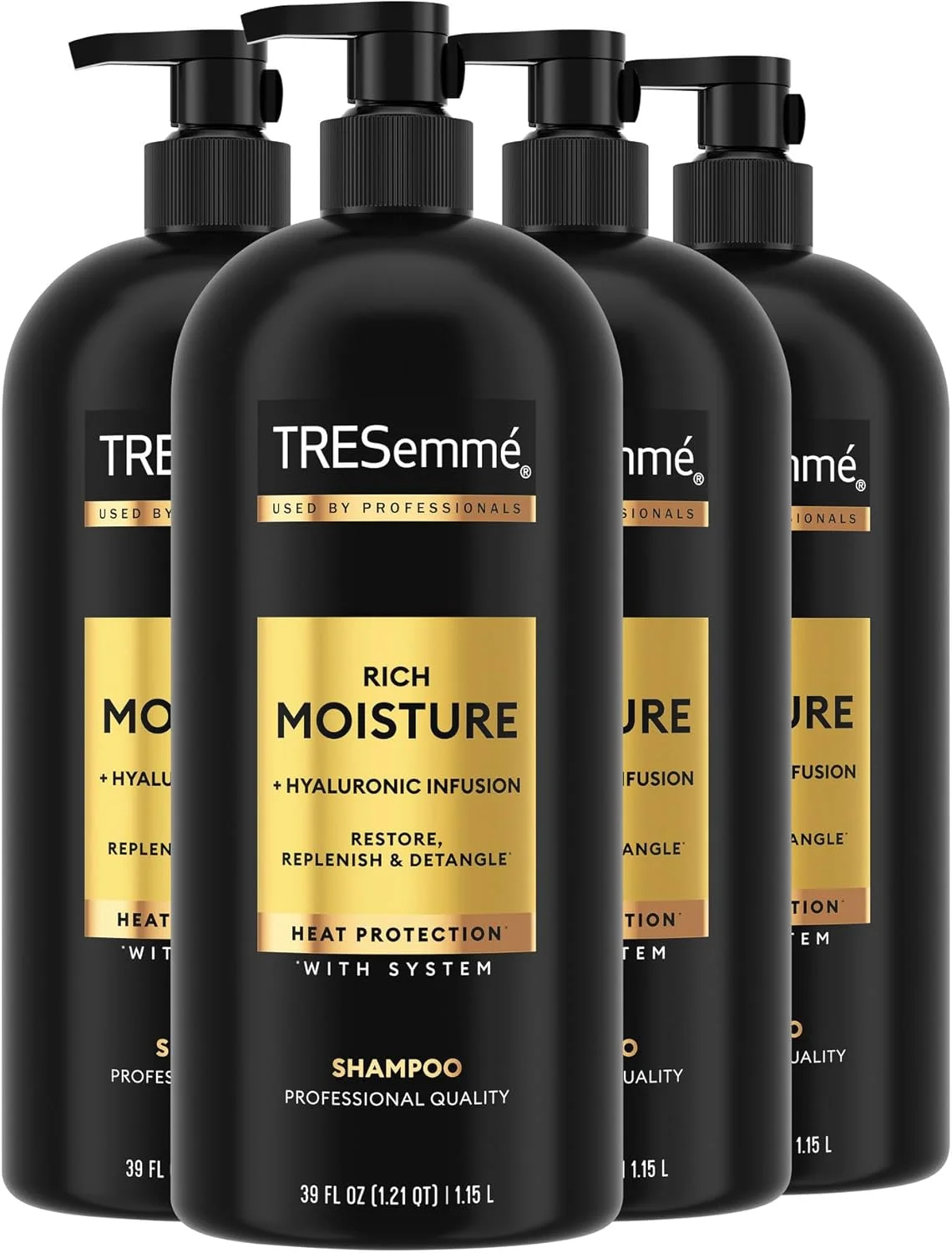 شامپو آبرسان موهای خشک TRESemmé Rich Moisture با پمپ، 4 عدد، فرموله شده با فناوری Pro Style، 1150 میلی لیتر شامپو آبرسان موهای خشک TRESemmé Rich Moisture با پمپ، 4 عدد، فرموله شده با فناوری Pro Style، 1150 میلی لیتر