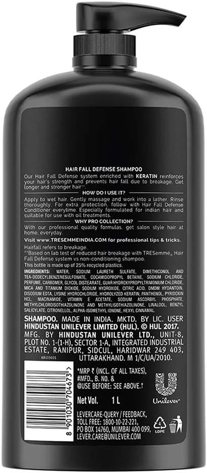 شامپو ضد ریزش مو ترزمه، حاوی پروتئین کراتین، تا 97% کاهش شکستگی مو، 1 لیتر