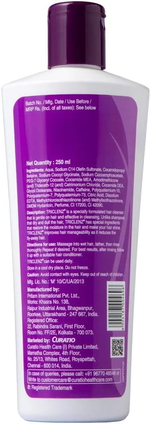 شامپو پاک کننده مو تریکلنز / شامپو بدون سولفات برای موهای ضخیم تر و پرپشت تر، 250 میلی لیتر