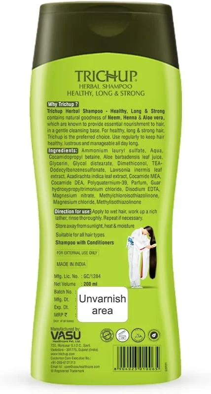 شامپو موی سالم، بلند و قوی تریکوپ - با خواص طبیعی آلوئه ورا، چریش و حنا (200 میلی لیتر)، چند منظوره