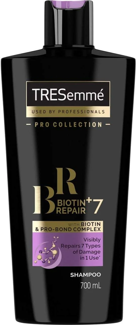 شامپو ترمیم کننده موهای آسیب دیده TRESemmé Pro Collection Biotin+ Repair 7 حاوی Pro Bond Complex - بسته 2 عددی، 700 میلی لیتر