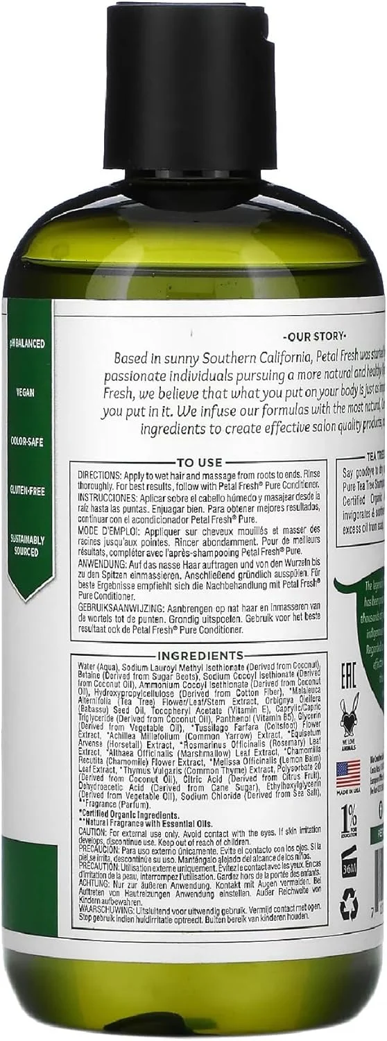 شامپو درمان پوست سر پتال فرش با درخت چای | برای احیا و صاف کردن پوست سر | ترکیب گیاهی طبیعی | 475 میلی لیتر