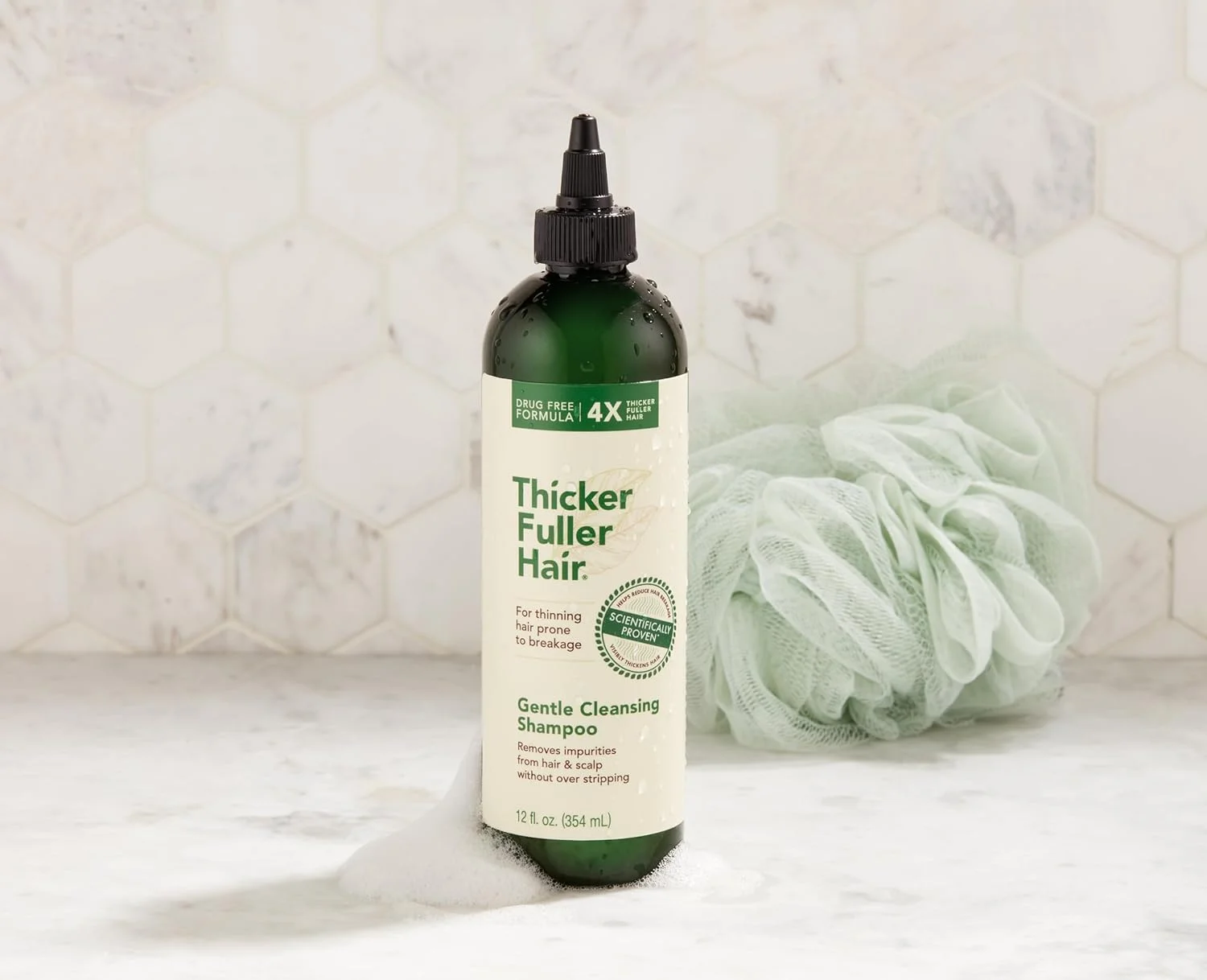 شامپو پاک کننده ملایم موهای ضخیم تر و پرپشت تر، محلول ضخیم کننده پیشرفته - 355 میلی لیتر - ناخالصی ها را از مو و پوست سر پاک می کند - روغن های مونگونگو و قهوه سبز موها را تقویت کرده و شکستگی را کاهش می دهند.