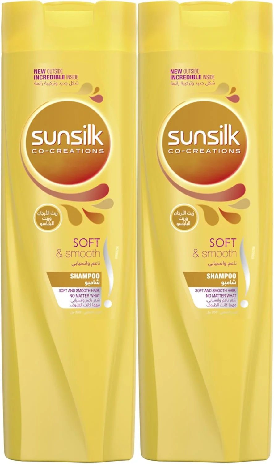 شامپو سانسیلک، برای موهای نرم و لطیف، نرم و لطیف، با پروتئین ابریشم، روغن آرگان و ویتامین C، 2 عدد 350 میلی لیتر