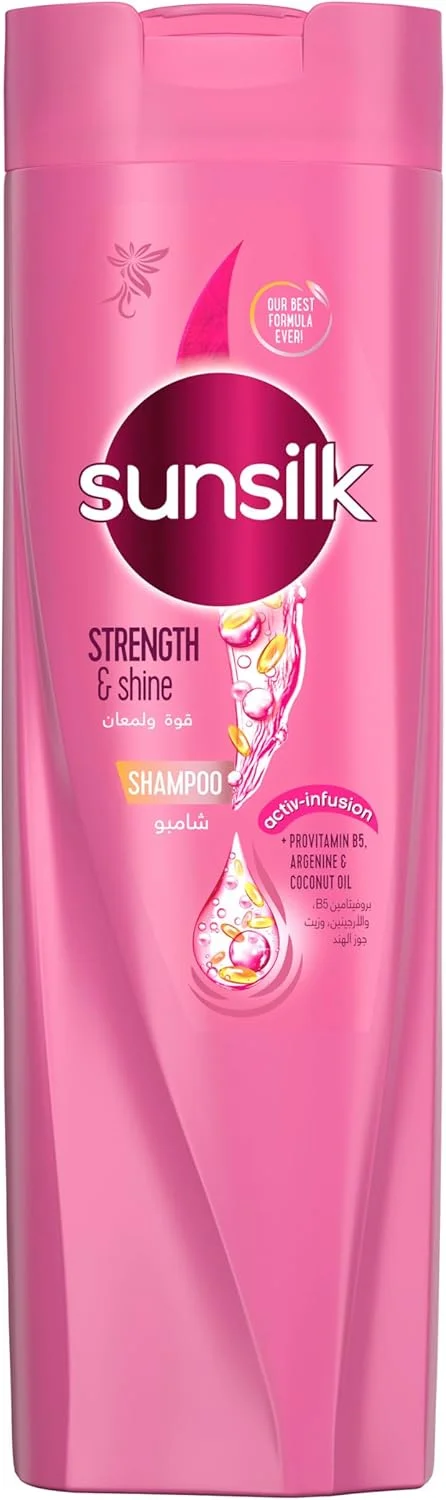 شامپو سانسیلک، برای موهای ضعیف و کدر، استحکام و درخشندگی، با پرو ویتامین B5، آرژنین و روغن نارگیل، 400 میلی لیتر