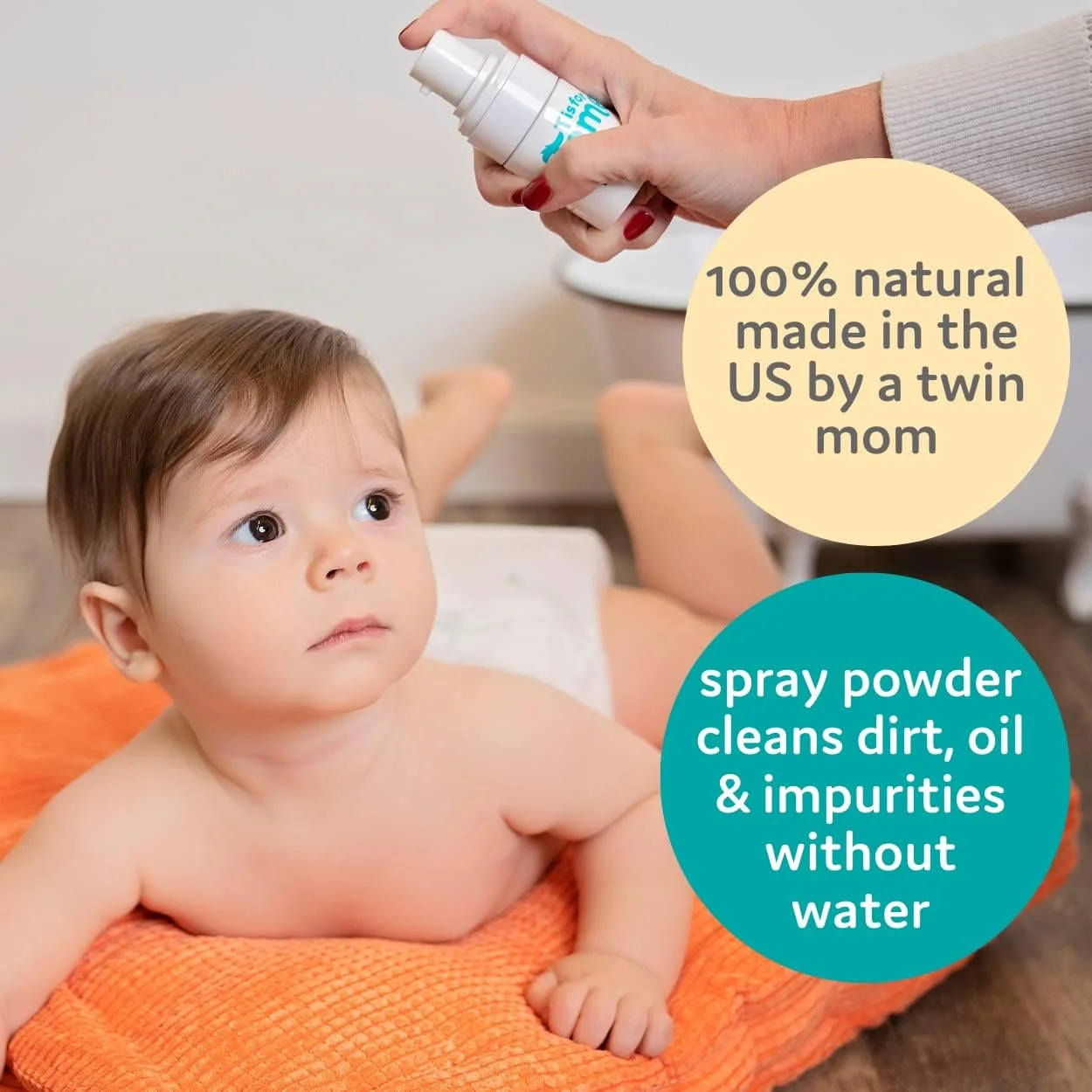 شامپو خشک کودک و نوزاد T is for Tame، مناسب پوست های حساس، پاک کننده مو و پوست سر بدون نیاز به آب، مناسب برای بزرگسالان، بدون آئروسل