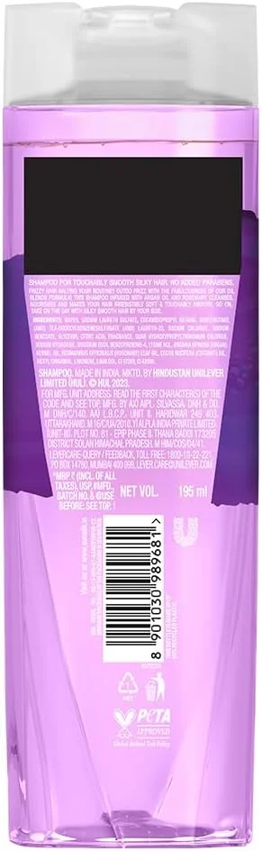 شامپو روغن آرگان و رزماری سانسیلک، نرم کننده و ضد وز مو | مناسب موهای وز | بدون پارابن افزوده | 195 میلی لیتر