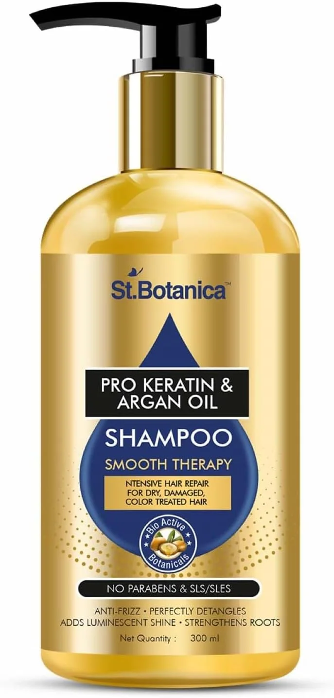 شامپو کراتین و روغن آرگان StBotanica Pro، درمان صاف کننده، 300 میلی لیتر