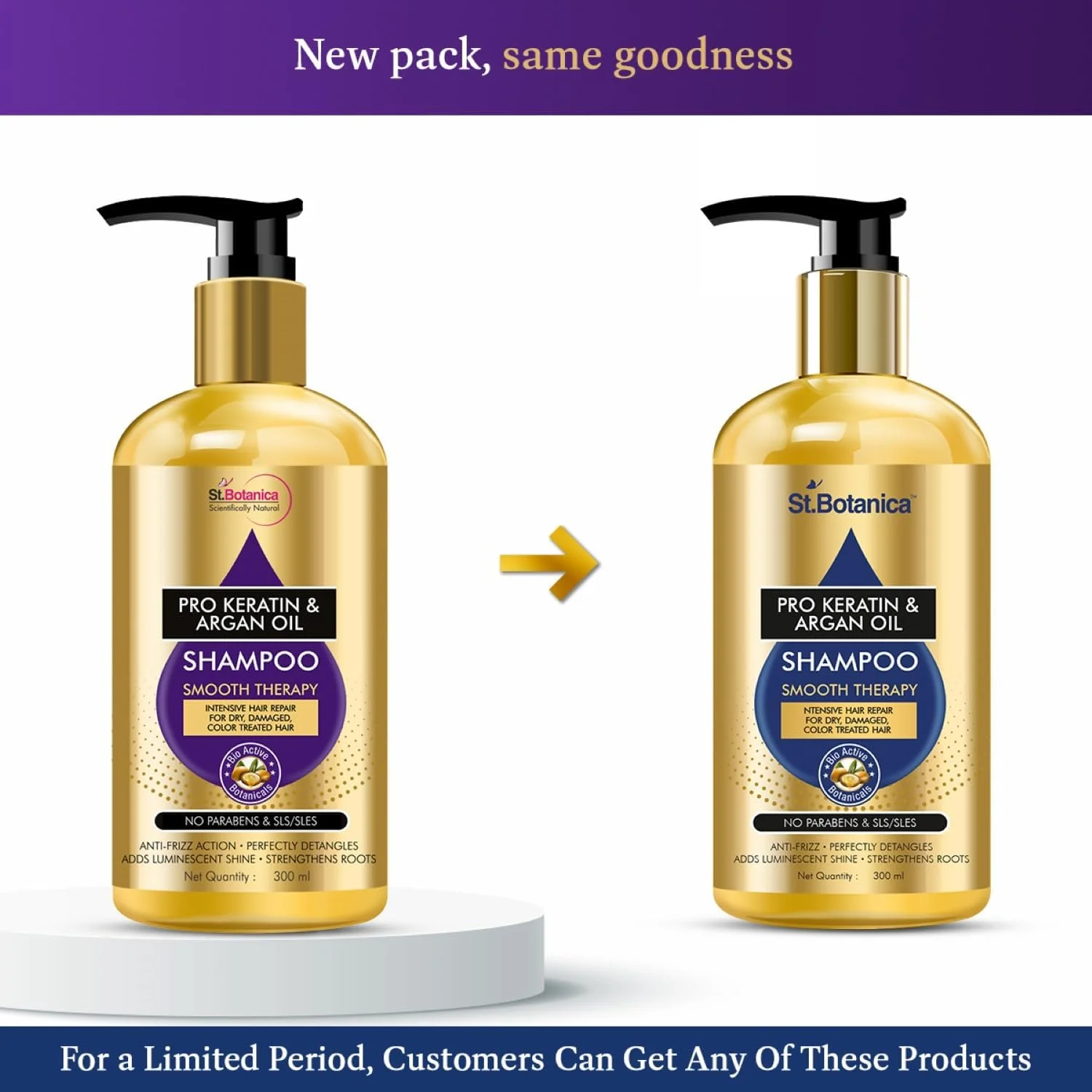شامپو کراتین و روغن آرگان StBotanica Pro، درمان صاف کننده، 300 میلی لیتر شامپو کراتین و روغن آرگان StBotanica Pro، درمان صاف کننده، 300 میلی لیتر