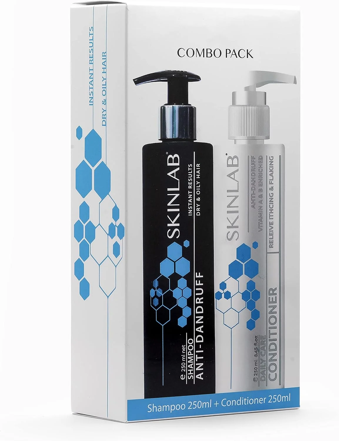 پیشنهاد ویژه SKINLAB شامپو ضد شوره 250 میلی لیتر + نرم کننده ضد شوره 250 میلی لیتر