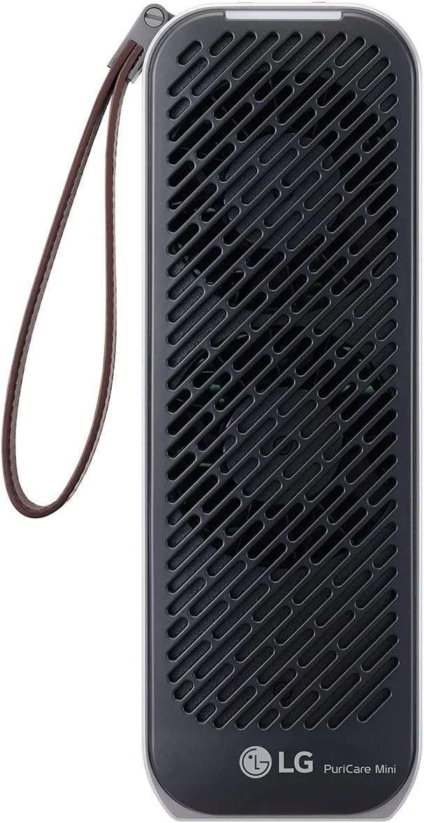 LG PuriCare Mini - دستگاه تصفیه هوای کوچک، سبک و فوق العاده بی صدا برای فیلتر کردن گرد و غبار بسیار ریز و ذرات کوچک در خانه، اتاق خواب، دفتر کار، هواپیما، قطار، ماشین یا در حال حرکت، مشکی (AP151MBA1)