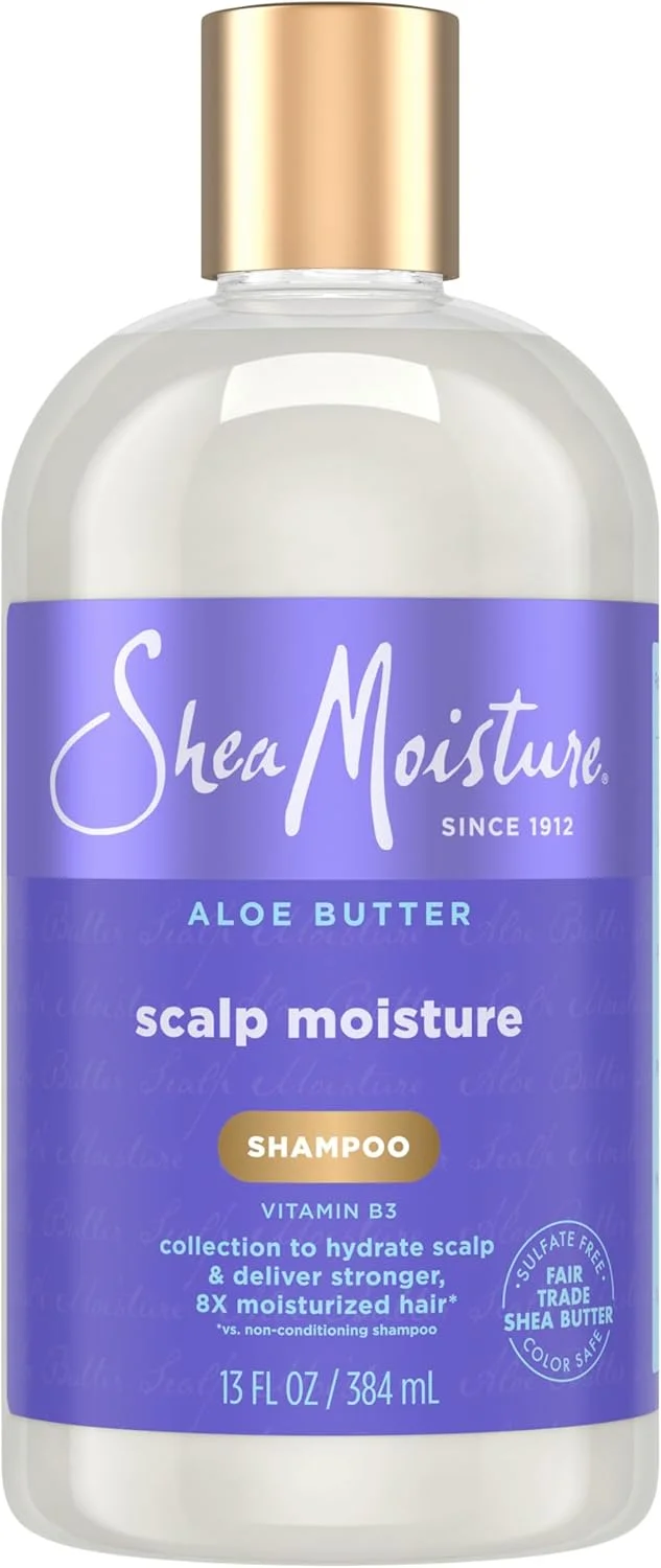 شامپو مرطوب کننده پوست سر شی مویسچر، مراقبت از مو با تقویت آلوئه ورا و ویتامین B3 برای آبرسانی پوست سر + موهای مرطوب شده 384 میلی لیتر