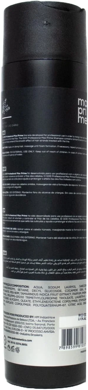 شامپو کیو او دی مکس پرایم 300 میلی لیتر - 10 اونس مایع / برای موهای صاف یا صاف شده / افزایش ماندگاری اثر صافی موهای درمان شده با درمان صاف کننده مو.
