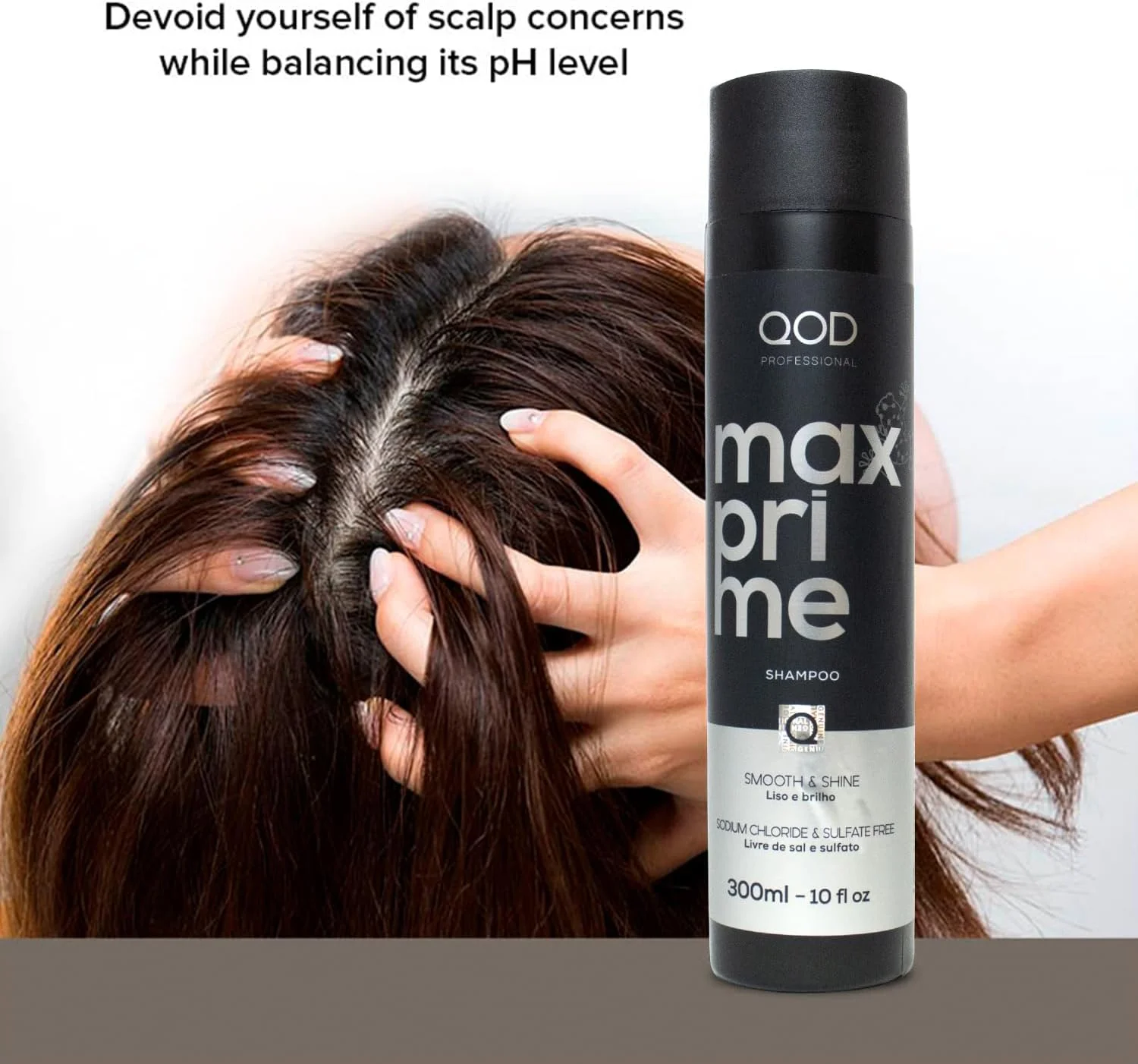 شامپو کیو او دی مکس پرایم 300 میلی لیتر - 10 اونس مایع / برای موهای صاف یا صاف شده / افزایش ماندگاری اثر صافی موهای درمان شده با درمان صاف کننده مو.