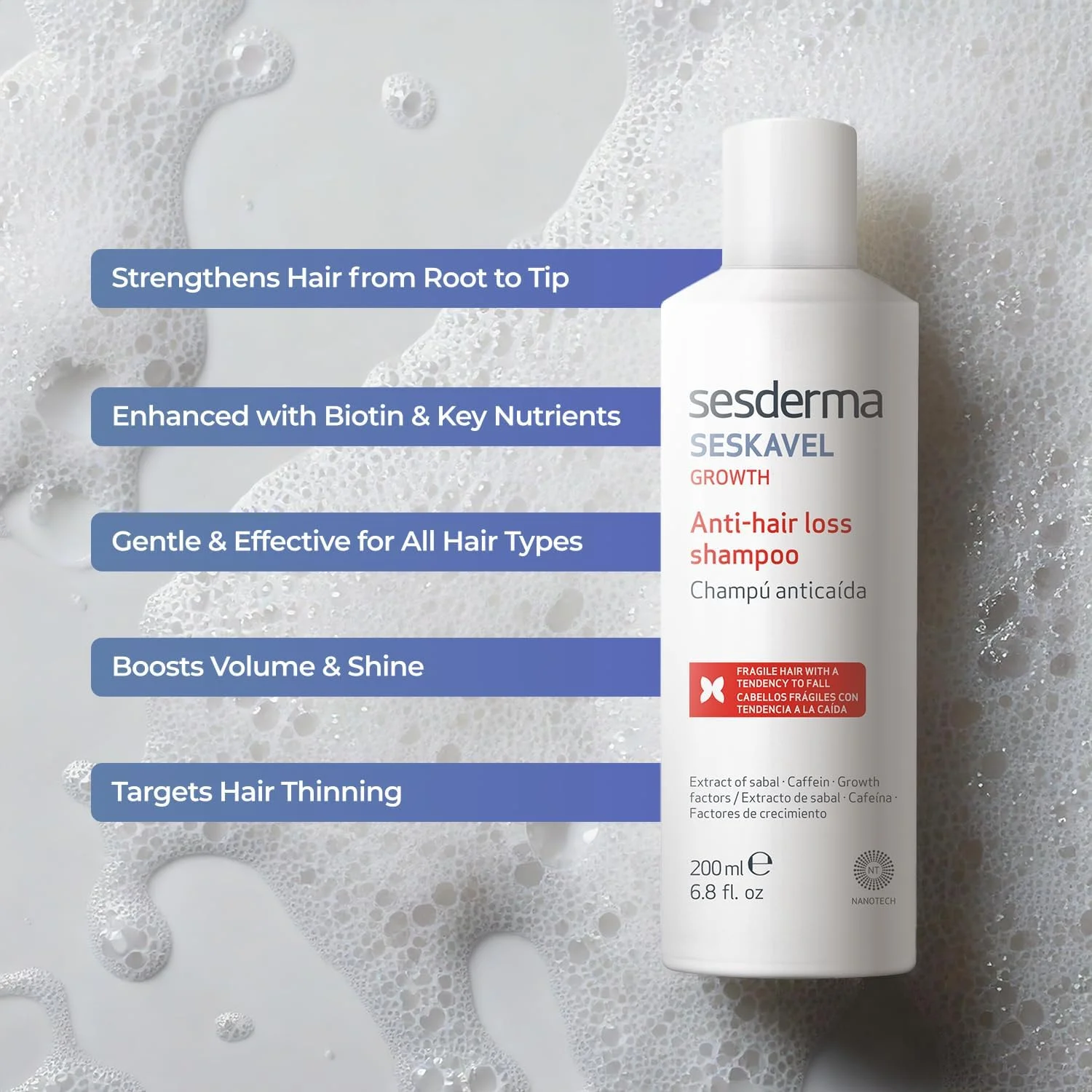 شامپو ضد ریزش مو Sesderma Seskavel، 200 میلی لیتر