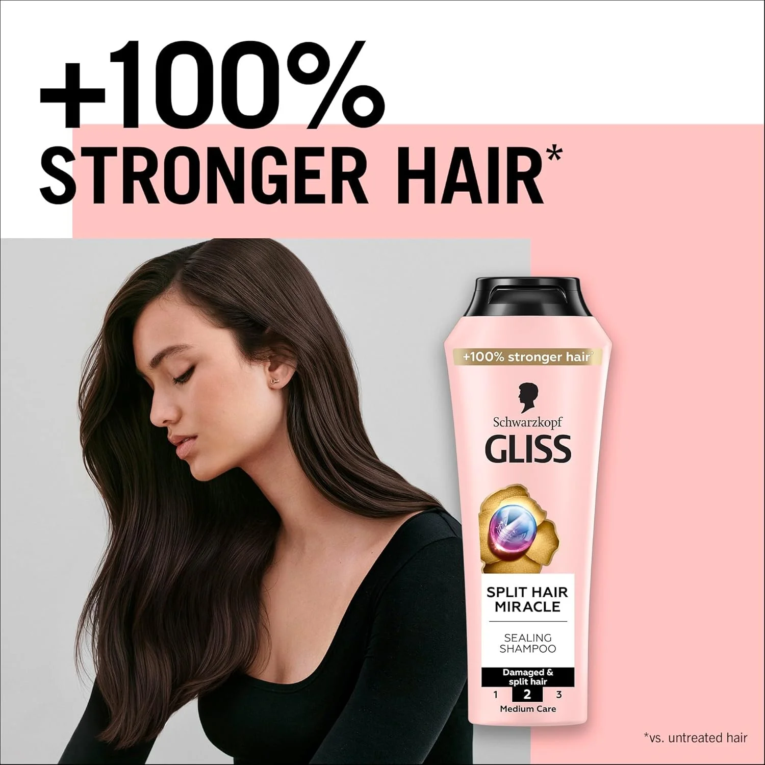 شامپو ترمیم کننده موهای آسیب دیده و دوشاخه شده گلیس شوارتسکف، 400 میلی لیتر