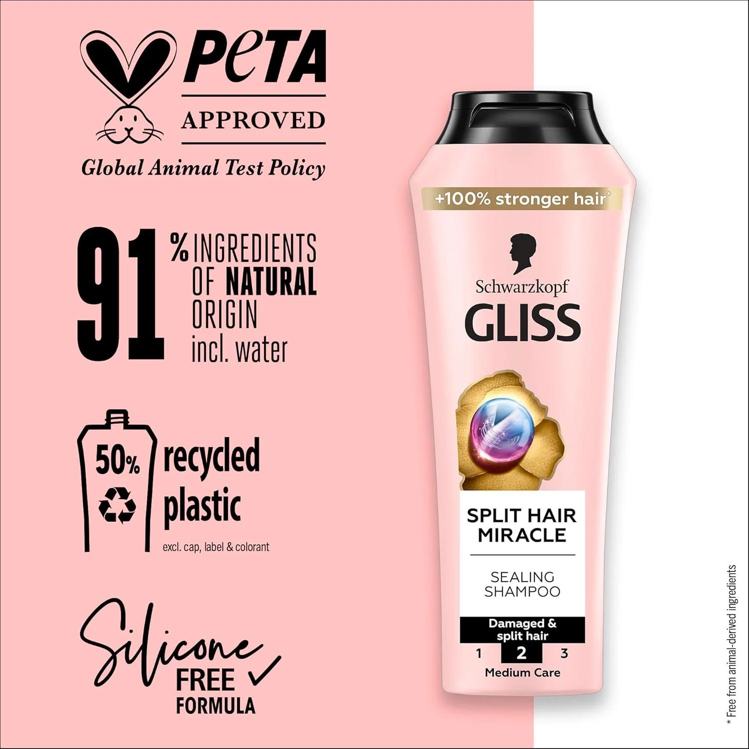 شامپو ترمیم کننده موهای آسیب دیده و دوشاخه شده گلیس شوارتسکف، 400 میلی لیتر