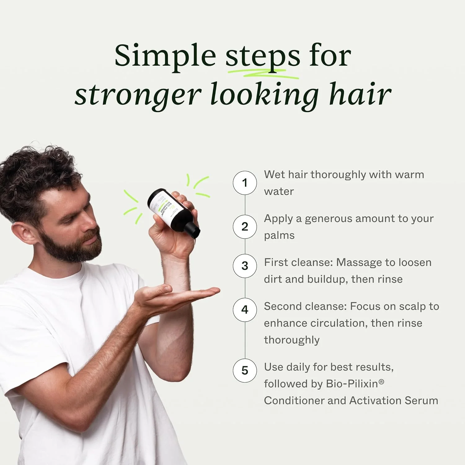 شامپو مو مردانه Scandinavian Biolabs، فرمول طبیعی برای تقویت مو با پاکسازی ملایم، مرطوب کننده پوست سر و مو، کاهش تولید سبوم