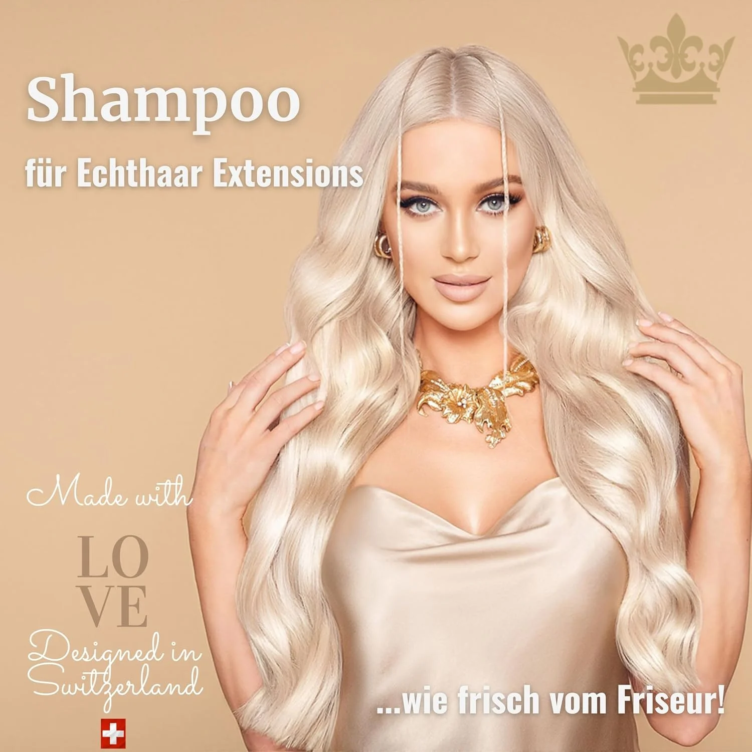 شامپو اکستنشن مو روبیان 250 میلی لیتر - شامپو مراقبت از اکستنشن مو زنانه - مجموعه ترمیم طلایی - شامپو برای اکستنشن مو و اکستنشن موی طبیعی