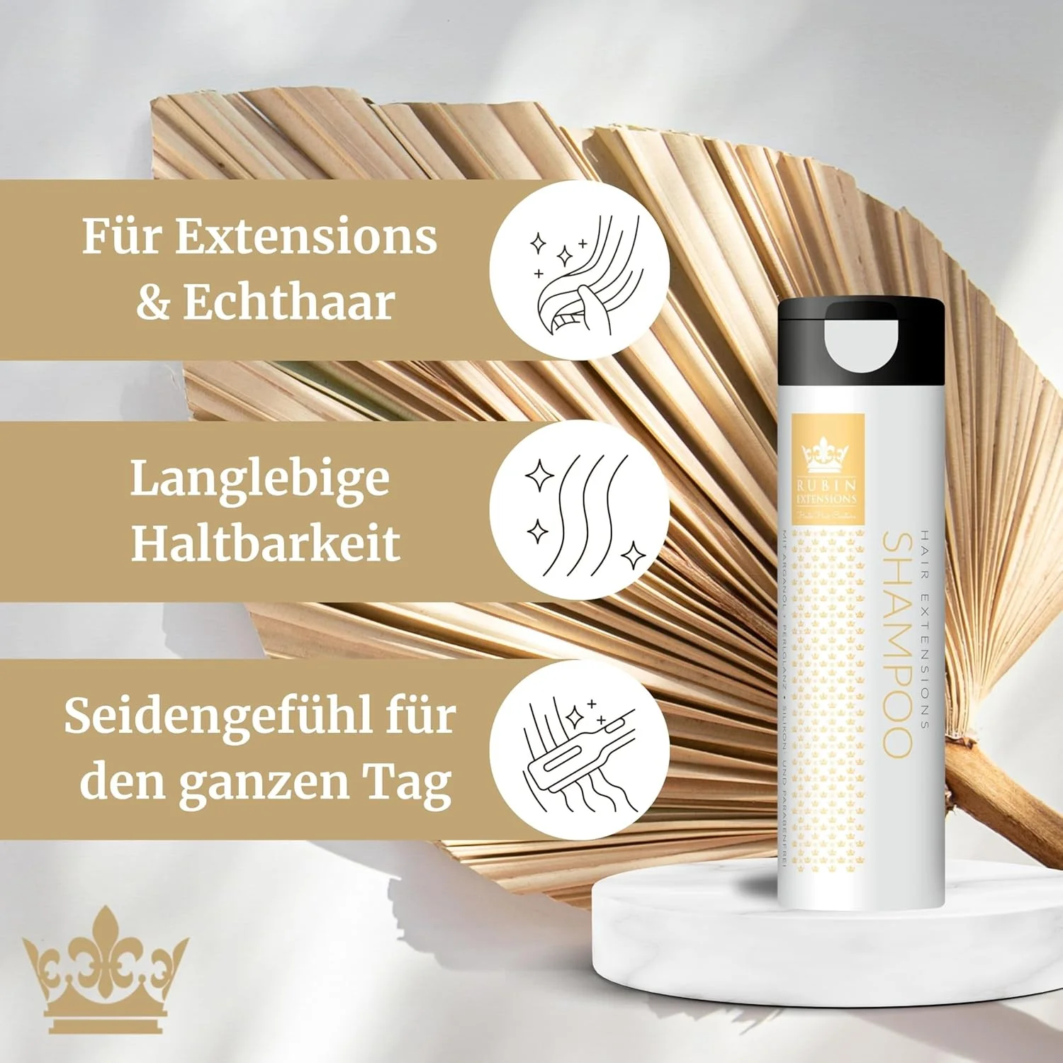 شامپو اکستنشن مو روبیان 250 میلی لیتر - شامپو مراقبت از اکستنشن مو زنانه - مجموعه ترمیم طلایی - شامپو برای اکستنشن مو و اکستنشن موی طبیعی