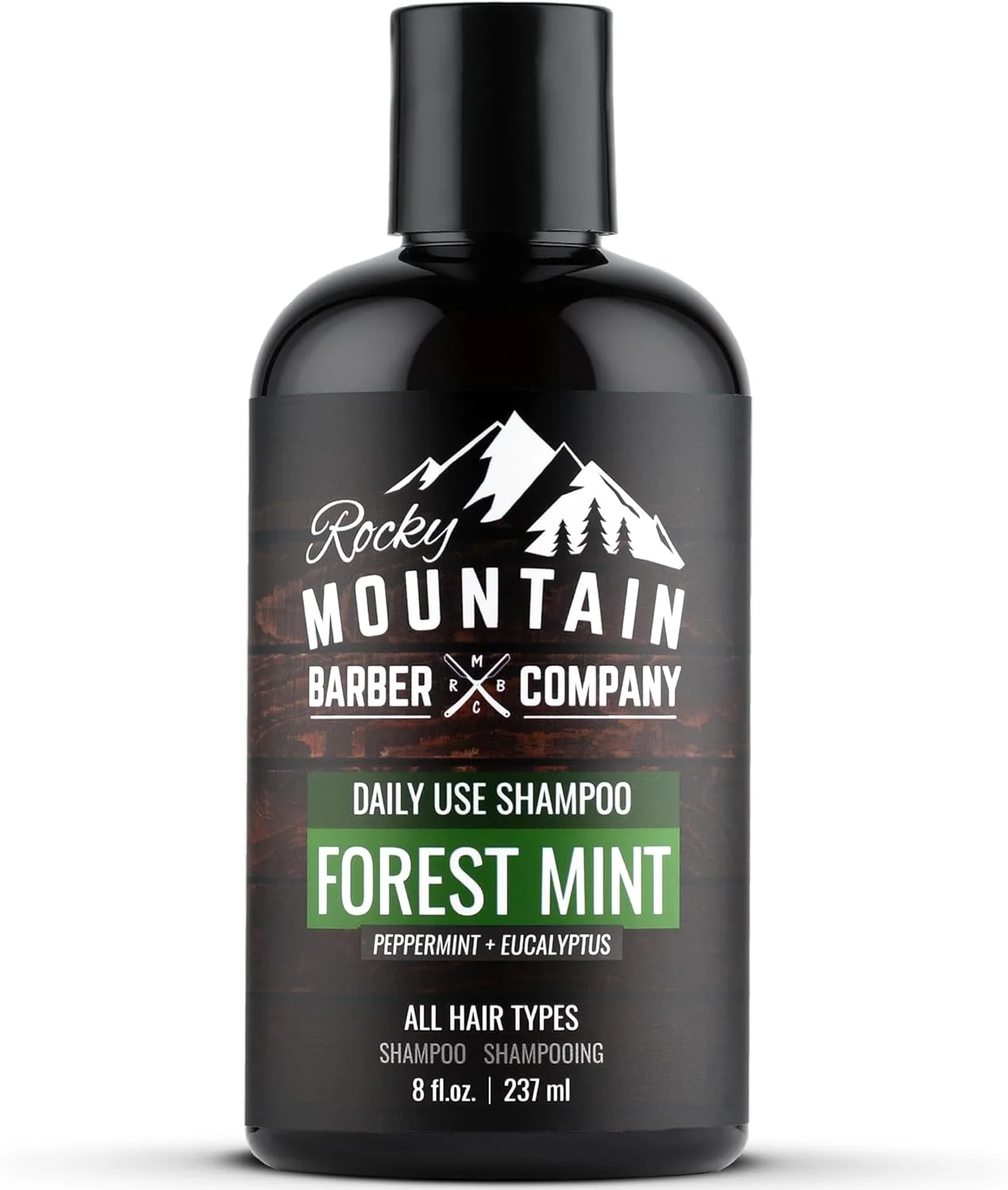 شامپو مردانه Rocky Mountain Barber Company - روغن درخت چای، نعناع فلفلی و اکالیپتوس برای انواع مو - جلوگیری از خشکی و خارش پوست سر - فاقد پارابن، SLS و DEA - 240 میلی لیتر شامپو مردانه Rocky Mountain Barber Company - روغن درخت چای، نعناع فلفلی و اکالیپتوس برای انواع مو - جلوگیری از خشکی و خارش پوست سر - فاقد پارابن، SLS و DEA - 240 میلی لیتر