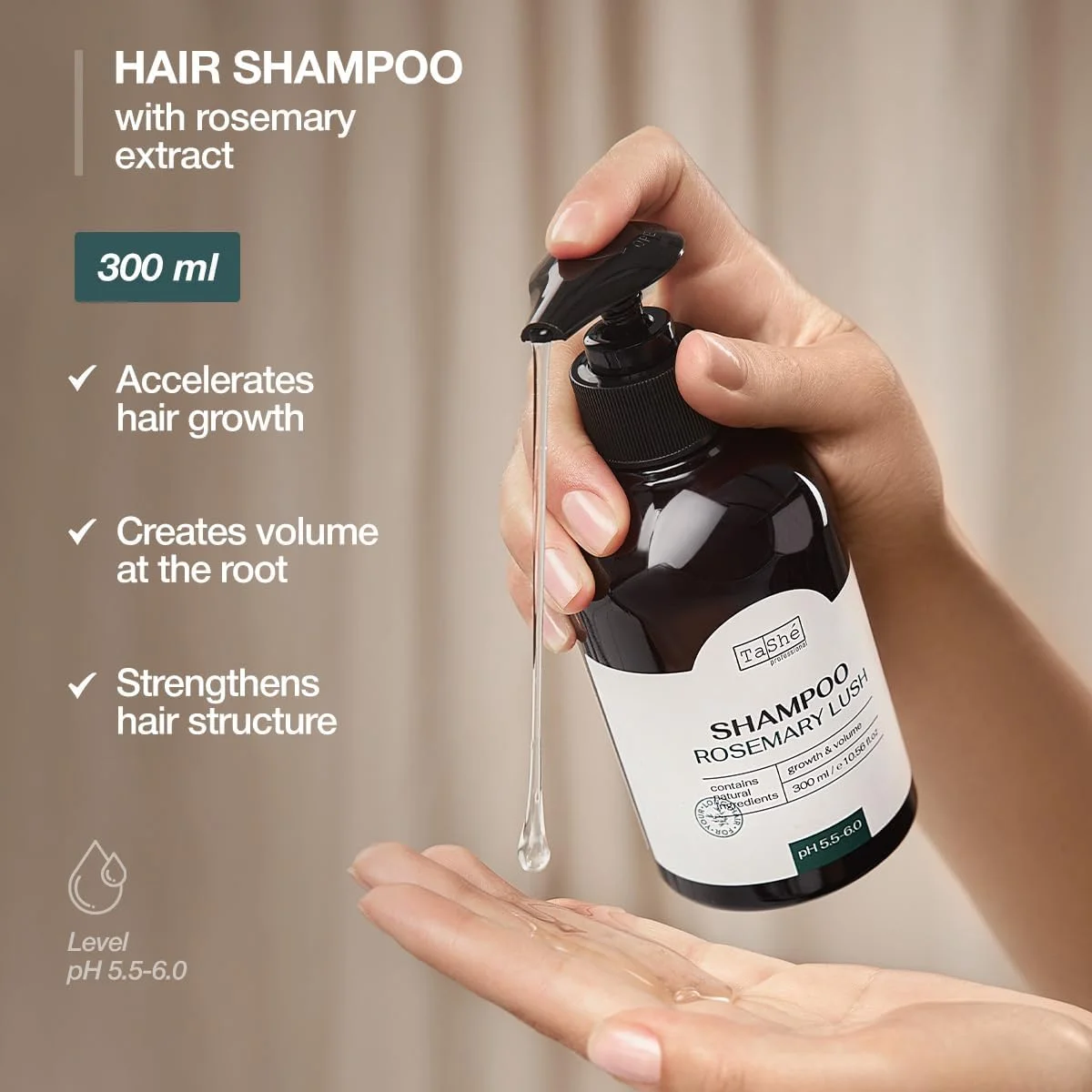 شامپو تقویت کننده و رشد مو رزماری تاشه - 300 میلی لیتر شامپو تقویت کننده و رشد مو رزماری تاشه - 300 میلی لیتر