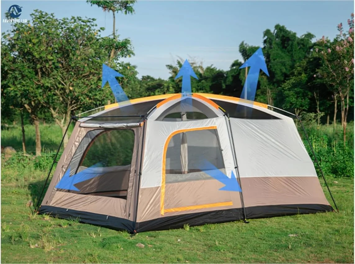 چادر مسافرتی بزرگ خانوادگی Adventure Lab مناسب برای 6 تا 10 نفر | چادر کابین ضد آب دو لایه با 2 اتاق، 3 درب و 3 پنجره | طراحی دیوار صاف برای کمپینگ در فضای باز، پیک نیک و گردهمایی خانوادگی (بژ) چادر مسافرتی بزرگ خانوادگی Adventure Lab مناسب برای 6 تا 10 نفر | چادر کابین ضد آب دو لایه با 2 اتاق، 3 درب و 3 پنجره | طراحی دیوار صاف برای کمپینگ در فضای باز، پیک نیک و گردهمایی خانوادگی (بژ)