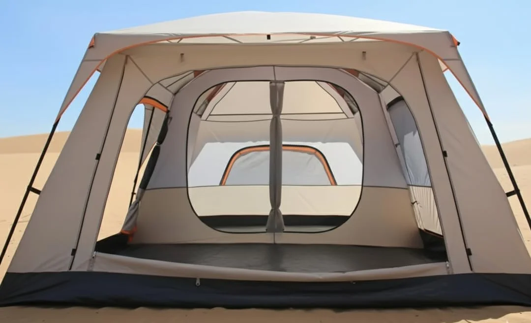 چادر مسافرتی بزرگ خانوادگی Adventure Lab مناسب برای 6 تا 10 نفر | چادر کابین ضد آب دو لایه با 2 اتاق، 3 درب و 3 پنجره | طراحی دیوار صاف برای کمپینگ در فضای باز، پیک نیک و گردهمایی خانوادگی (بژ) چادر مسافرتی بزرگ خانوادگی Adventure Lab مناسب برای 6 تا 10 نفر | چادر کابین ضد آب دو لایه با 2 اتاق، 3 درب و 3 پنجره | طراحی دیوار صاف برای کمپینگ در فضای باز، پیک نیک و گردهمایی خانوادگی (بژ)