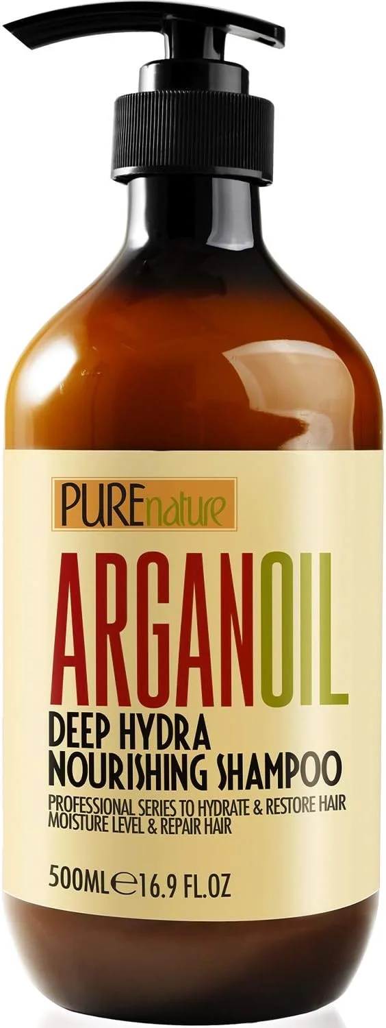 شامپو روغن آرگان مراکشی پیور نیچر لوکس اسپا، بدون سولفات SLS، ارگانیک - بهترین برای موهای آسیب دیده، خشک، مجعد یا وز - ضخیم کننده برای موهای نازک/کم پشت، ایمن برای موهای رنگ شده و کراتینه شده شامپو روغن آرگان مراکشی پیور نیچر لوکس اسپا، بدون سولفات SLS، ارگانیک - بهترین برای موهای آسیب دیده، خشک، مجعد یا وز - ضخیم کننده برای موهای نازک/کم پشت، ایمن برای موهای رنگ شده و کراتینه شده