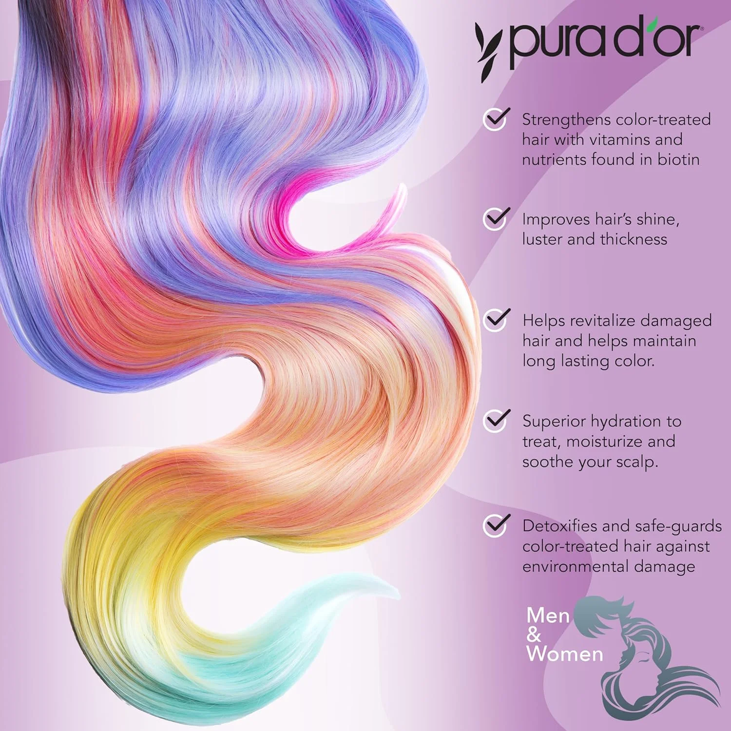 شامپو بنفش ColorHarmony PURA D'OR (473ml) برای موهای دکلره شده، بلوند، نقره ای و رنگ شده - کراتین، فیبر بامبو، بدون سولفات، مواد طبیعی - مردان و زنان شامپو بنفش ColorHarmony PURA D'OR (473ml) برای موهای دکلره شده، بلوند، نقره ای و رنگ شده - کراتین، فیبر بامبو، بدون سولفات، مواد طبیعی - مردان و زنان