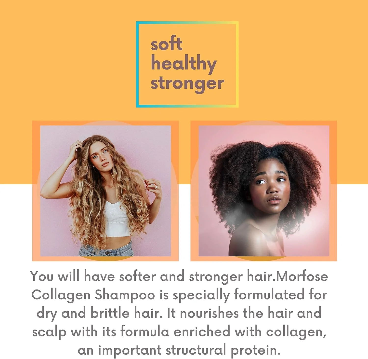 شامپو کرمی کلاژن حرفه ای مورفوس برای موهای خشک، آسیب دیده یا شکننده، ترمیم و محافظت کننده، ظاهری پرتر، سالم تر و نرم تر، از بین برنده خشکی، آسیب و موخوره 1000 میلی لیتر