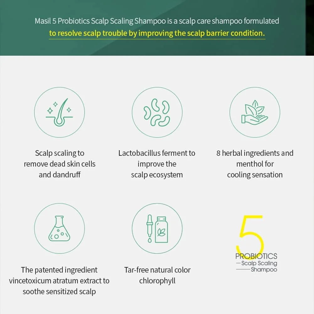 شامپو لایه بردار سر حاوی 5 پروبیوتیک Masil، 150 میلی لیتر، شامپو اسکراب سر برای پوست سر خشک، شامپو ماساژ سر، مراقبت از پوست سر، مراقبت کامل از مو، ایجاد موهای سالم، شامپو موهای آسیب دیده