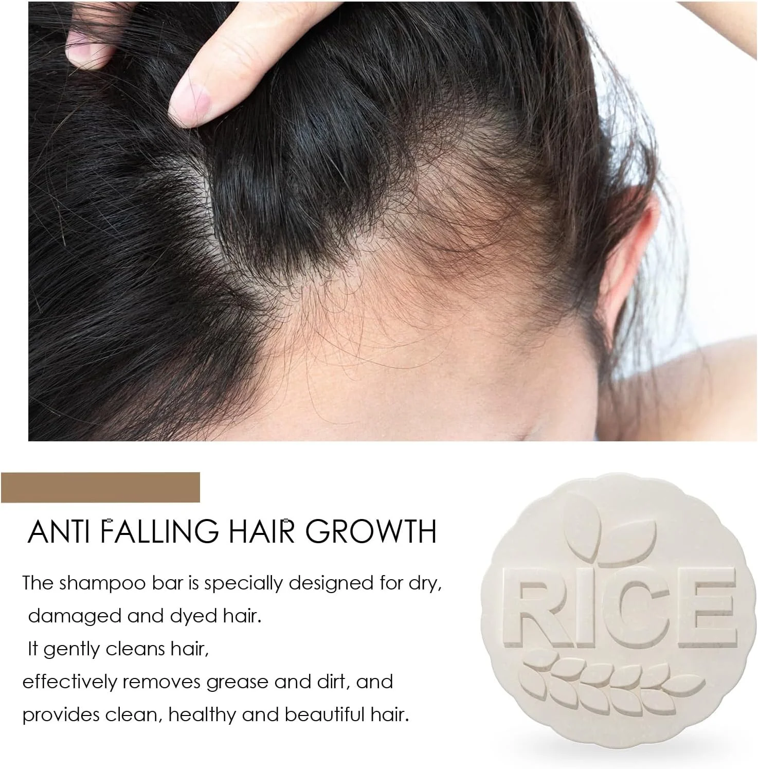 دو عدد شامپو صابونی، شامپو برنج ضد ریزش مو، شامپو برنج برای رشد مو، برای مرطوب کردن مو، مناسب برای انواع مو دو عدد شامپو صابونی، شامپو برنج ضد ریزش مو، شامپو برنج برای رشد مو، برای مرطوب کردن مو، مناسب برای انواع مو