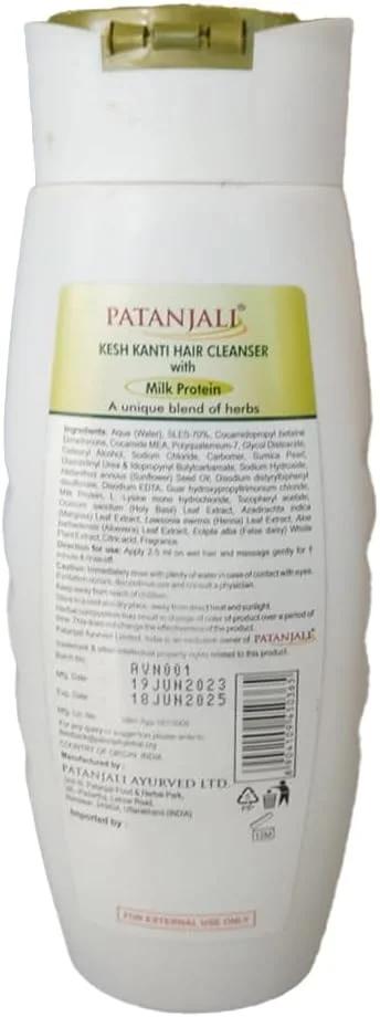 شامپو پاک کننده مو پروتئین شیر پاتانجلی کش کانتی، 200 میلی لیتر