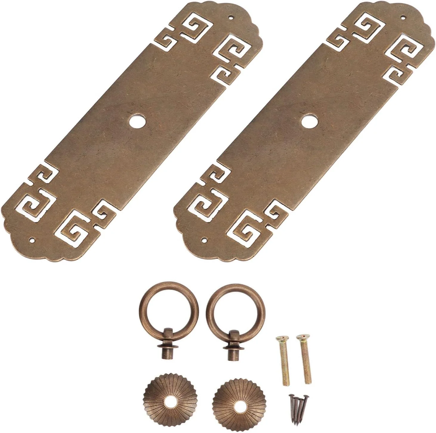 دستگیره های کابینت عتیقه Vokers، دستگیره های برنجی کابینت چینی، برنجی قدیمی برای ساخت DIY برای کشو برای جعبه های جواهرات چوبی