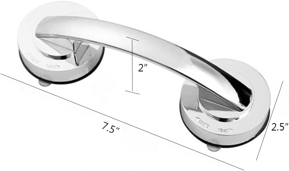 دستگیره درب شیشه ای مکنده قوی WANLIAN، دستگیره درب یخچال کشویی حمام، نرده دیواری مکنده، دستگیره دوش وان، دستگیره کابینت کشویی آشپزخانه (بزرگ نقره ای)