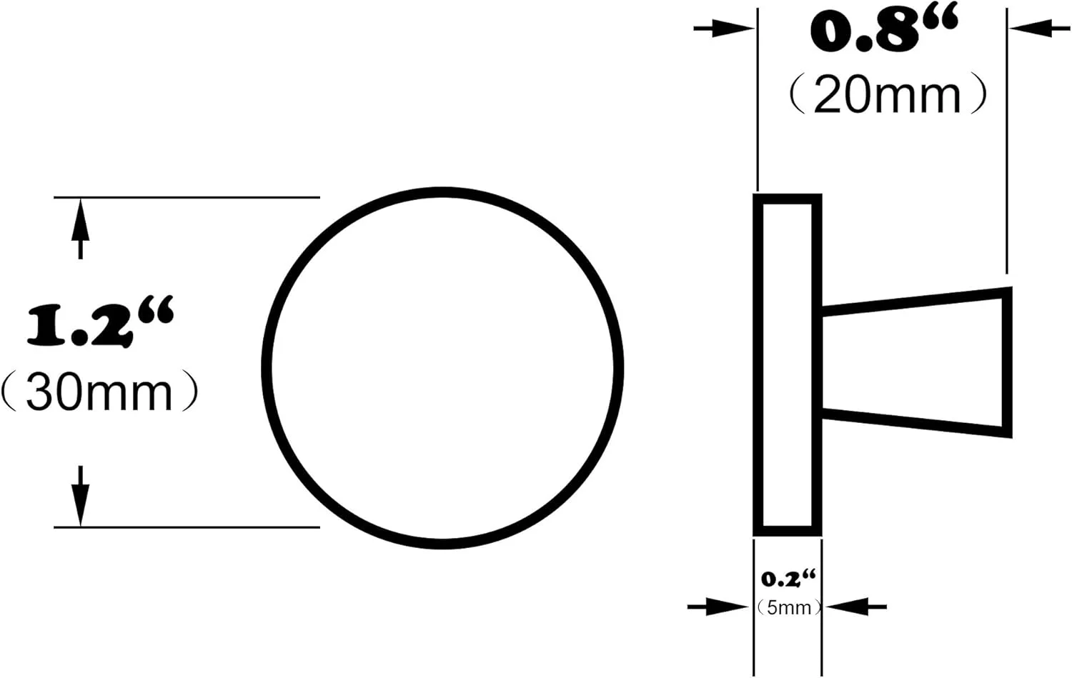 دستگیره کابینت برنجی طلایی توکاتاکر، بسته 6 عددی، دستگیره گرد طلایی 30 میلی متری، سخت افزار درب کابینت، دستگیره کشو میز آرایش (گرد 1.2 اینچی)