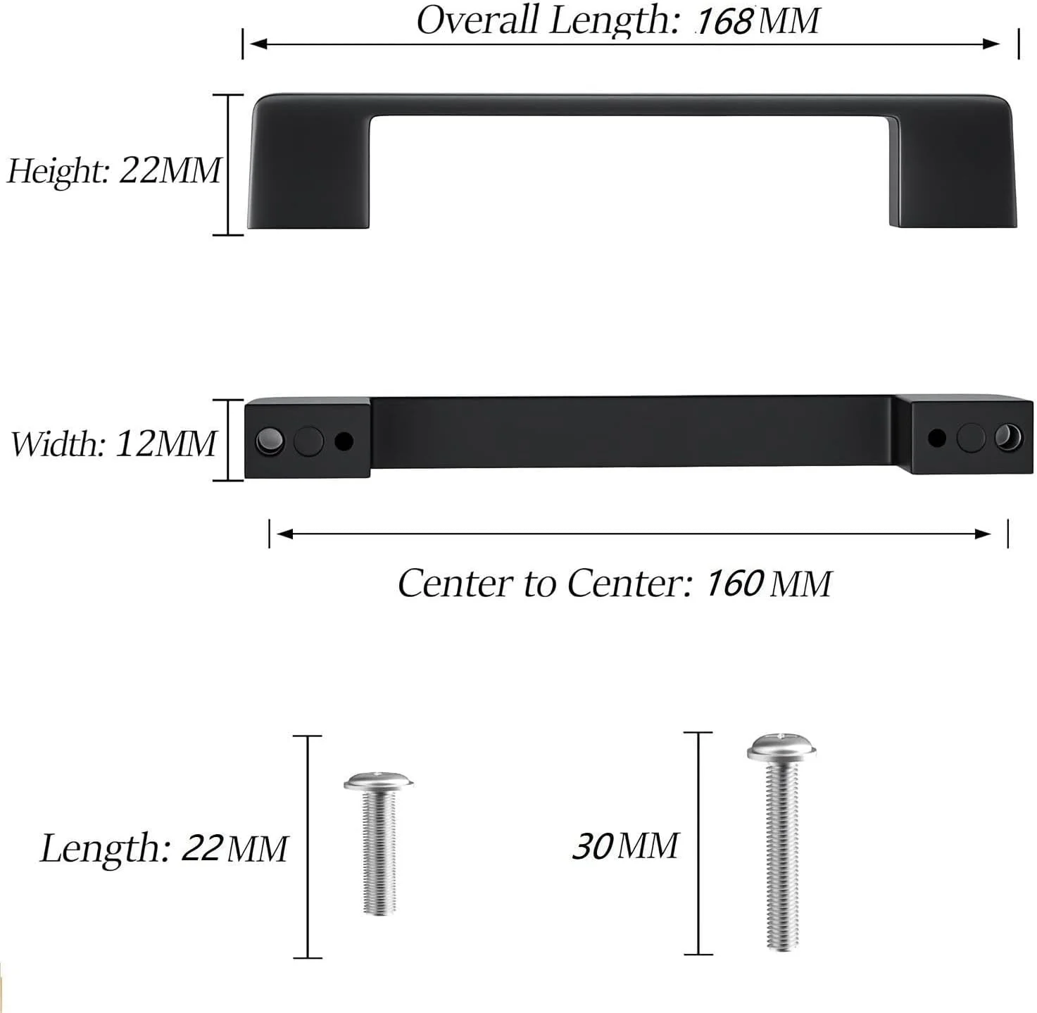 پک 10 عددی دستگیره مبلمان Taiyeestar، مشکی، 160 میلی متر، دستگیره برای کابینت آشپزخانه، دستگیره کابینت، استیل ضد زنگ، دستگیره کشو، دستگیره مشکی برای کابینت آشپزخانه
