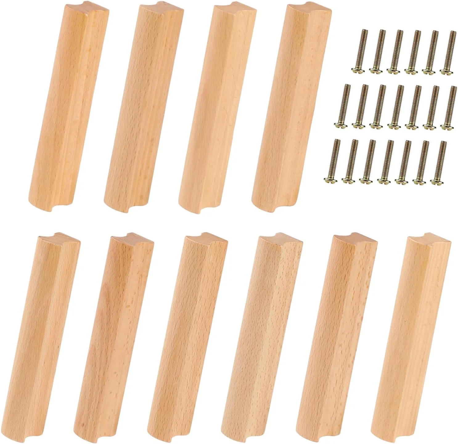 دستگیره چوبی مبلمان سواویس - بسته 10 عددی، 96 میلی متر، دستگیره کابینت آشپزخانه با پیچ، نوار شکل، برای کمد و کشو