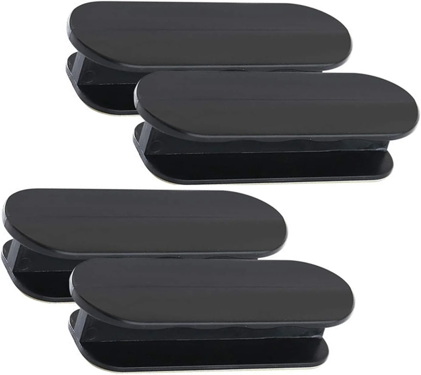 دستگیره کابینت خود چسب رومانل، 4 عدد دستگیره فوری خود چسب کابینت، دستگیره انسانی برای کشو کابینت آشپزخانه، درب کشویی پنجره - دستگیره های کمکی کششی خود چسب کمد لباس - مشکی